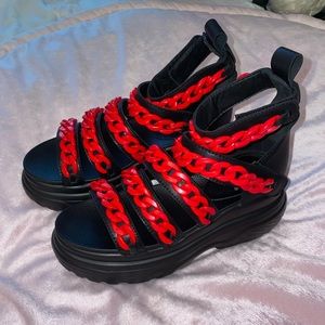 Chain gladiator platform sandals
